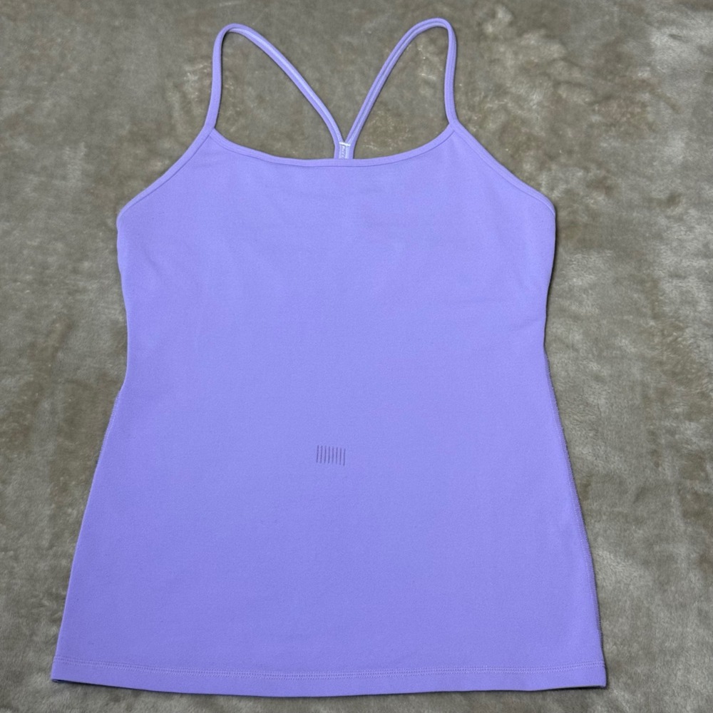 Lululemon Power Y Tank Top Purple Racerback Built-in Shelf Bra Size 8